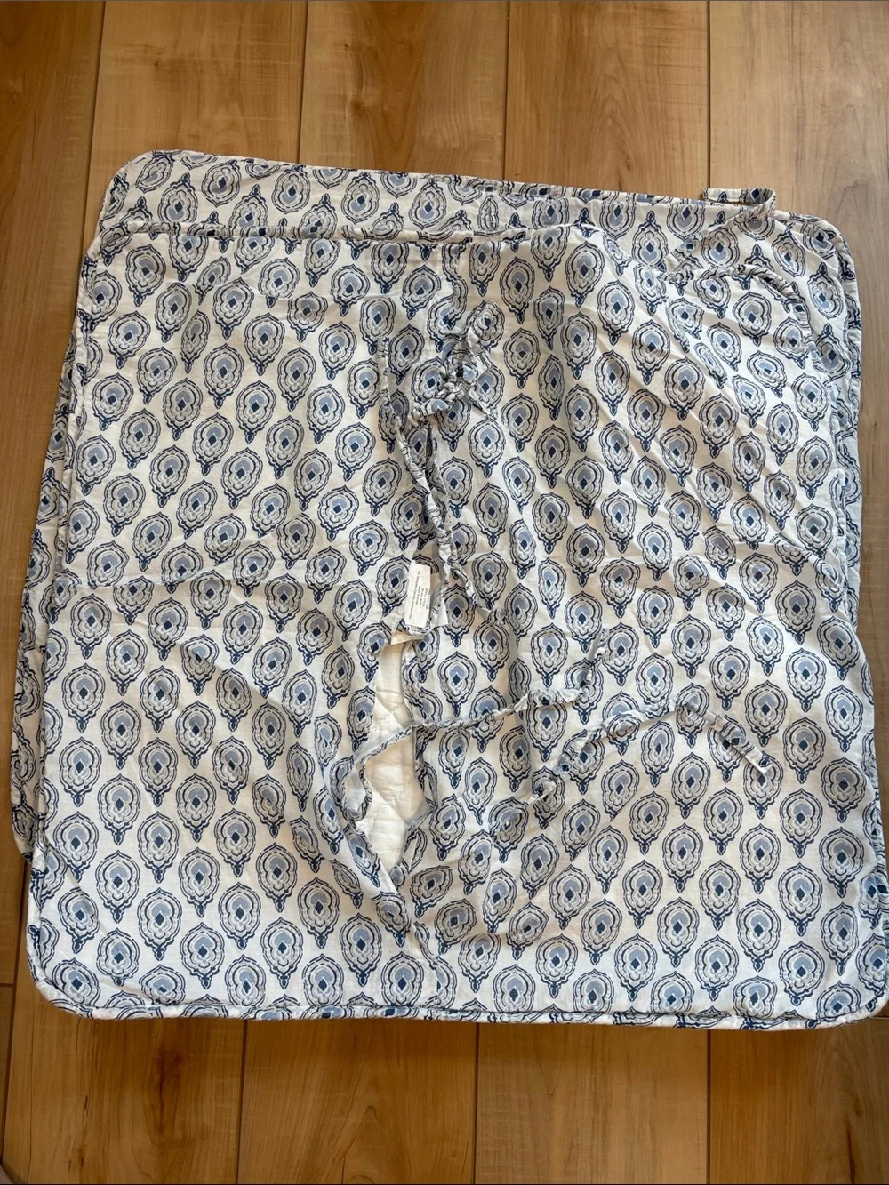 Nicole Miller PAIR of Quilted Euro Pillow Cover - Blue and White